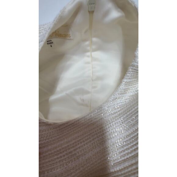 American princess white glitter flower girl dress girl's size 4 - Picture 6 of 7